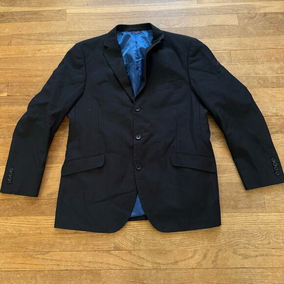 Billy London three button black pinstripe jacket blazer size 42
 b33 - Picture 1 of 5
